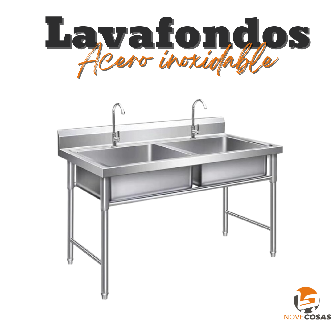 Lavafondo doble 120x60x90 acero inoxidable