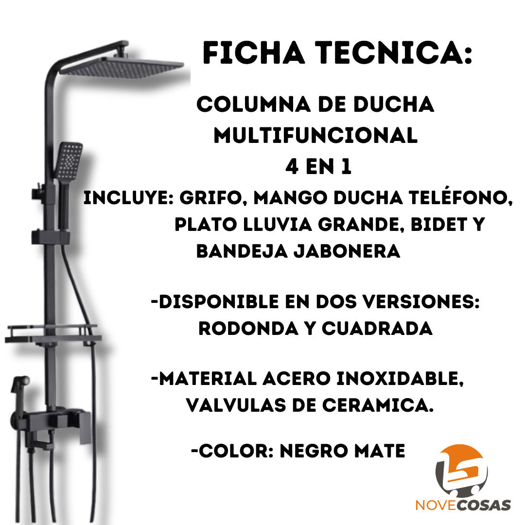 columna ducha multifuncional 4 en 1